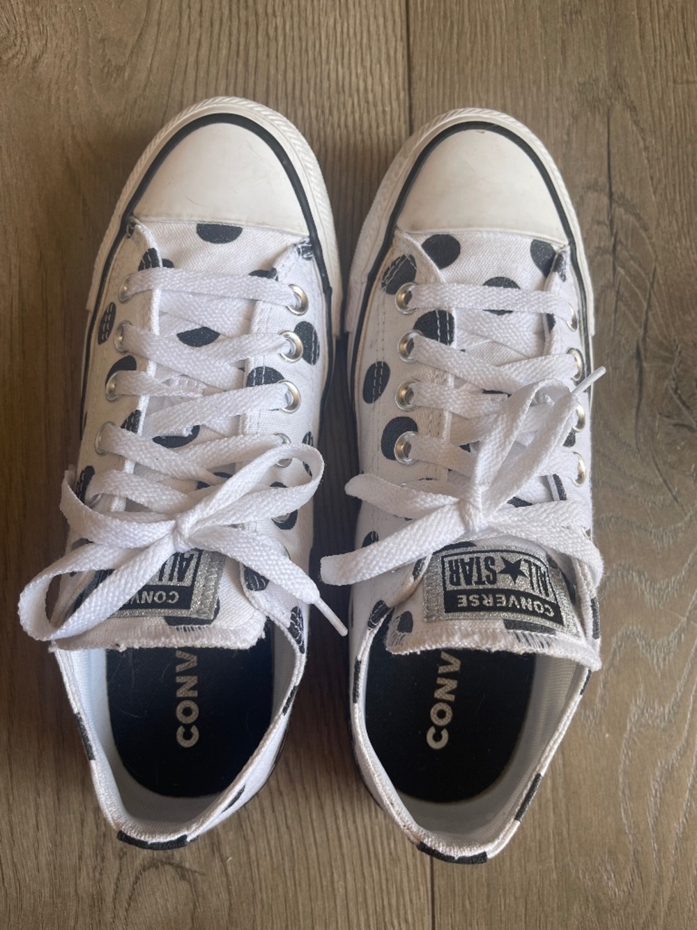 Black & White Polka Dot Low Top Converse